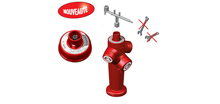 Poteau d’incendie équipé du kit SECURE