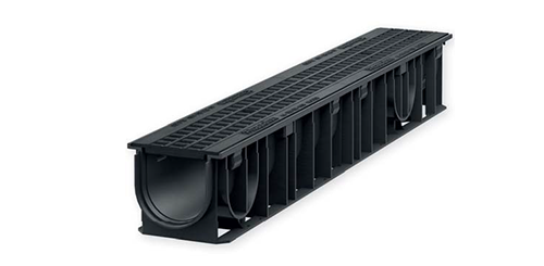 Caniveaux en PP sans cornières avec grilles clavetées RECYFIX STANDARD